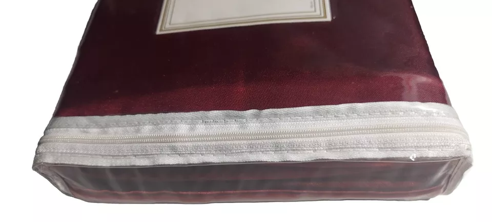 Juego de sábanas satinadas tejidas de ropa de hotel Premiere 100 % poliéster - vintage rojo talla Queen Foto 4 de 4