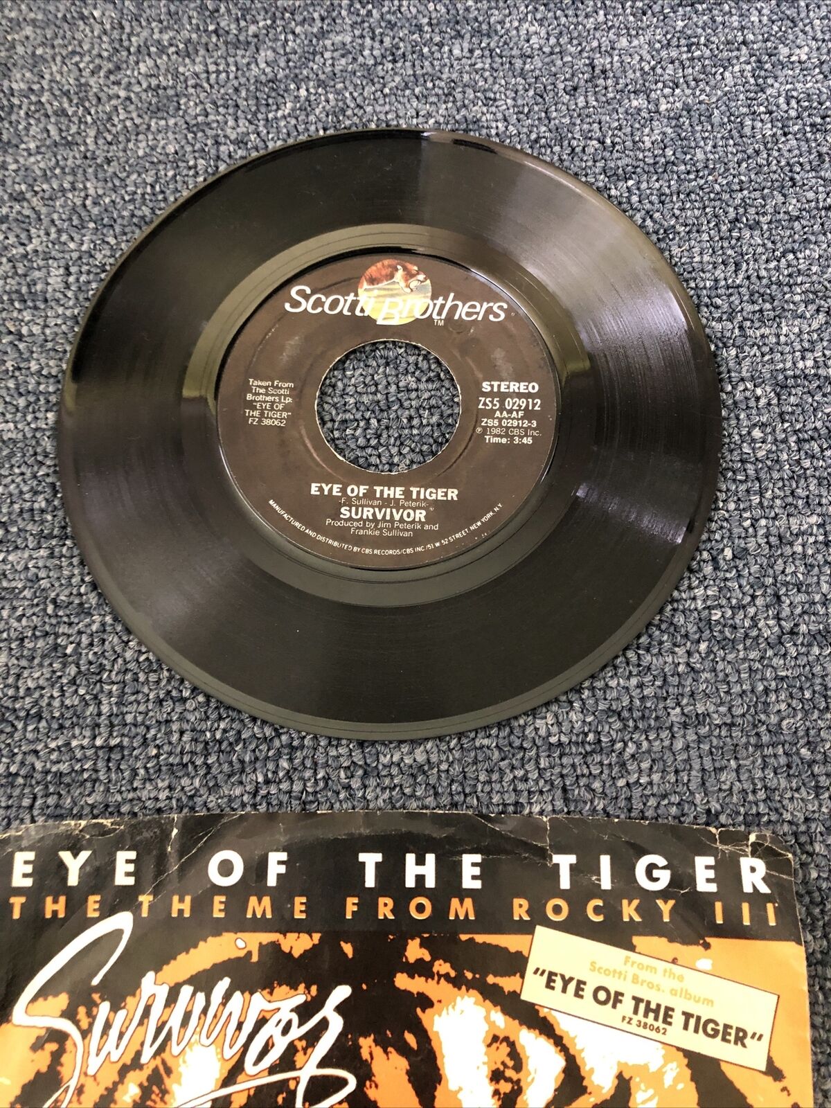 Vintage Survivor Eye of the Tiger LP Record Album Vinyl Start 