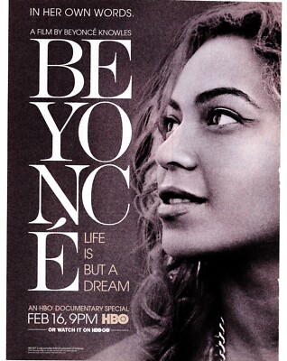 PTP105 MAGAZINWERBUNG 11X8'' BEYONCE KNOWELES AUF HBO