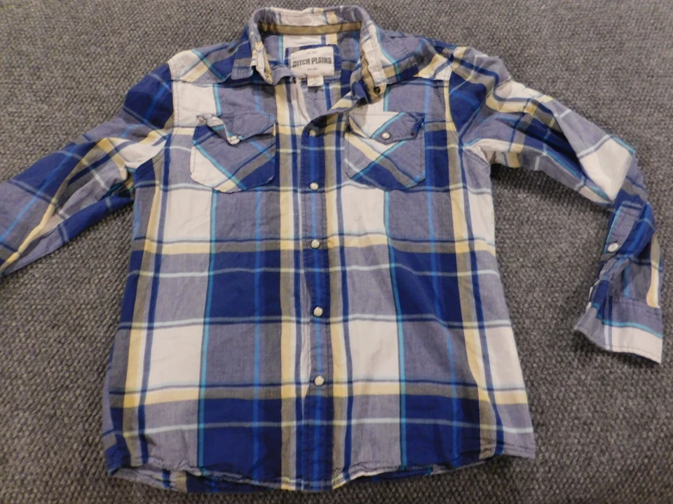 Ditch Plains Mens Shirt Large Blue plaid  button down - Image 3 of 4