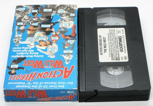 ACTION HEROES OF THE WILD WEST VHS B Movie Western Cowboys Compilation Color B/W - Imagen 3 de 3