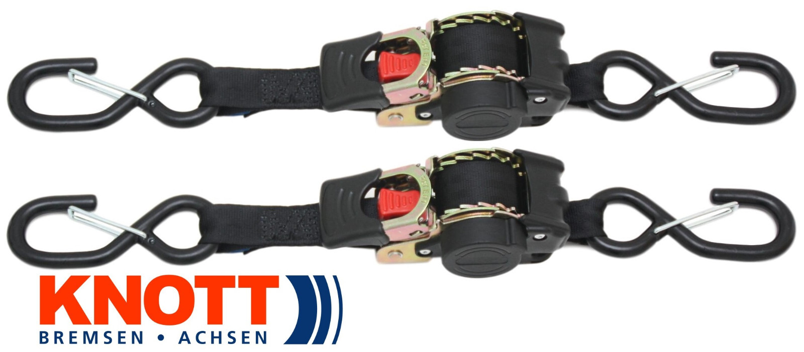 2x Autom. Correa de Sujeción Knott Zurrfix Plus 500 Amarre 1,8m 25mm