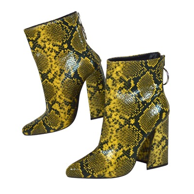 Lola Skye gelb & schwarz Schlangenhaut Stiefeletten BRANDNEU Größe UK 7 EU 40