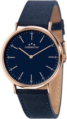 Herrenuhr Chronostar By Sektor Modell Preppy, Etui 40mm Gold Pink PVD, Blau