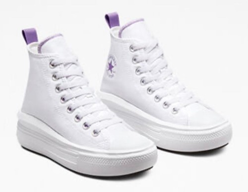 CONVERSE CHUCK TAYLOR ALLSTAR MOVE TELA RAGAZZA PLATFORM BIANCO A03667C - Imagen 4 de 8