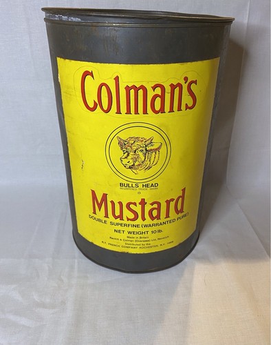 Vintage seltene Colman’s Mustard 10 Pfund Dose.