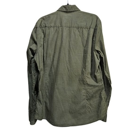 Massimo Dutti Men's SIZE XL Geometric Button-Down Long-Sleeve Shirt in Green image 2