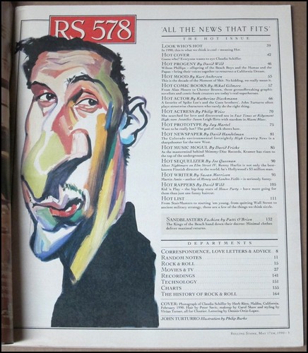 5/17/1990 Rolling Stone Magazine Claudia Schiffer The Hot Issue John Turturro - Picture 4 of 7