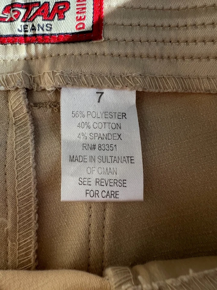 Vanilla Star Jeans Brillante Beige/Crema Carga Pantalones Cremallera Acampanados Bolsillos Cadena Y2K Foto 4 de 4