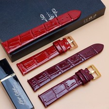 Quality Ultra Thin Glossy Genuine Leather Watch Strap Womens Band 10mm 11mm 12mm