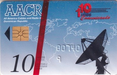 1st DOMINICAN REPUBLIC CARD - AACR - 10MN - MISPRINT NUMBER - MV STD A1a - MINT