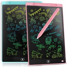  2 Pack Genialba LCD Writing Tablet 8.5-Inch Colorful Doodle Board, Toddler Lea
