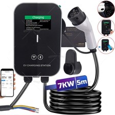 EV Charger Type 2 Electric Car Wallbox Charger 5M | 7kW | 32A | IP65 Charging UK