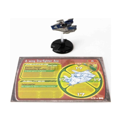 WotC Star Wars Minis Starship Battles A-Wing Starfighter Ace (U) NM