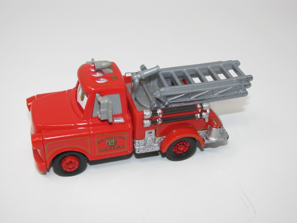 Disney Pixar Cars Toon Rescue Squad Mater Diecast Fire Truck Mattel 1: ...