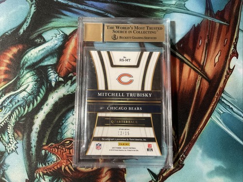 2017 PANINI SELECT FOOTBALL Mitchell Trubisky AUTO REFRACTOR 12/15 BGS 9.5 - Picture 7 of 10
