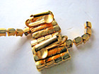 Rhinestone Earrings Vintage Gold Metal Pave Drop / Dangle Clip On — photo 2
