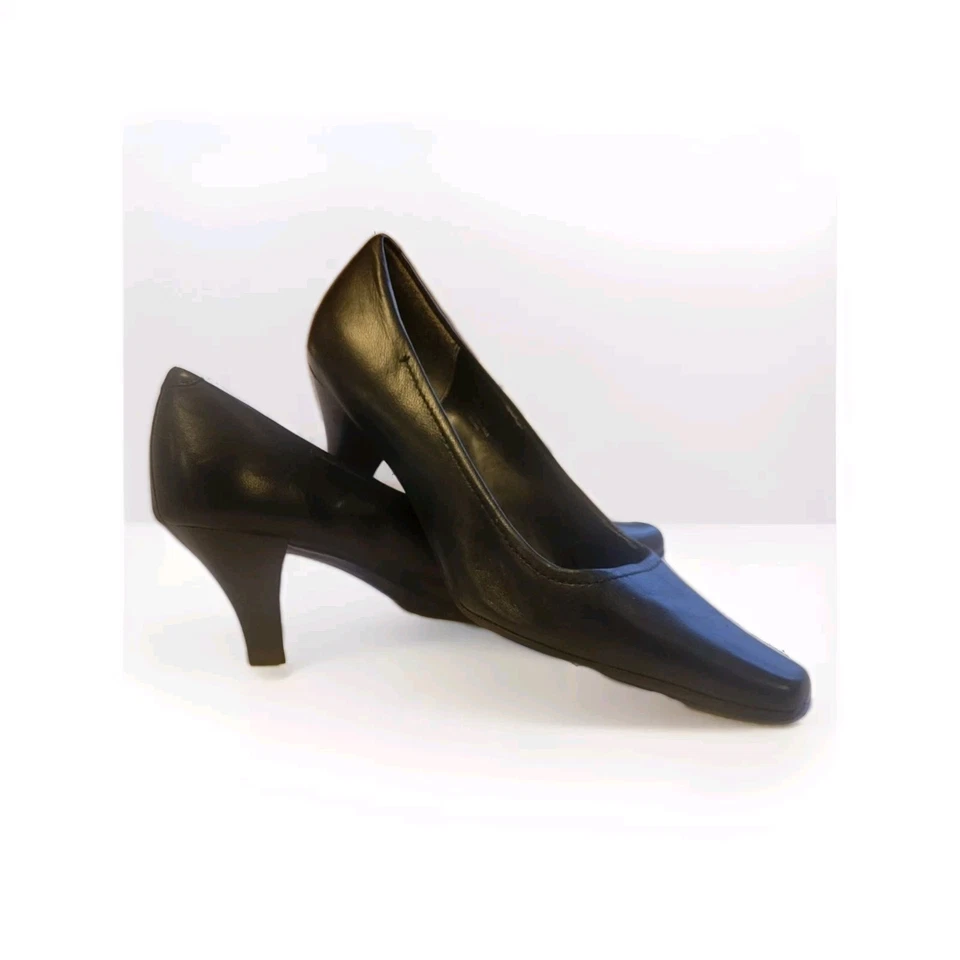 Aerosoles Ébano Mujer Guante Cuero Pump Zapato Talla 10M Negro Foto 3 de 4