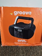 CD Player Boombox Portable Radio Onn Groove Digital FM CD-R/RW AC/DC Power Adapt