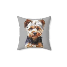 Yorkshire Terrier 'Lipis' Spun Polyester Throw Pillow