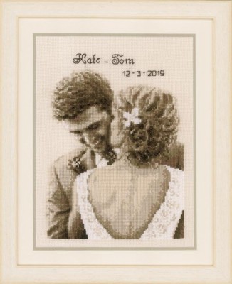 Cross Stitch ''Wedding Happiness''. Embroidery Kit. Unprinted Сanvas Vervaco