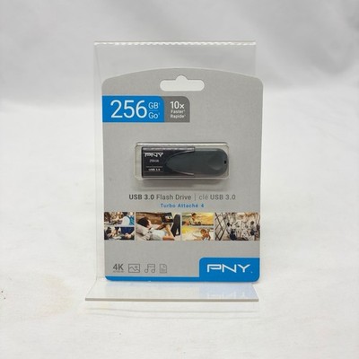 PNY 256GB Turbo Attache 3 USB 3.0 Flash Drive 4K Ultra HD 10X Faster