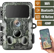 Campark WiFi 4K 48MP Trail Camera Wildlife Hunting Game Camera Night Vision IP66