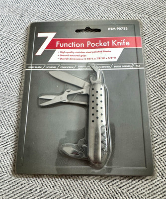 Harbor Freight Tools 7-Function Stainless Multi-Tool Silver Knife/Scissors 90733