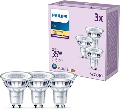 LED Lampe ersetzt 35W GU10 Reflektor warmweißes Licht (2700K) 255 Lumen 3er Pack