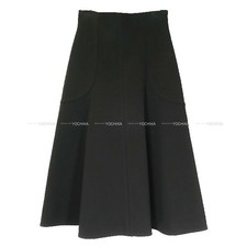  Pre-loved HERMES Flared A-line Noir Black Cotton 34 skirt Authentic 
