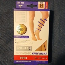 Graduated Compression Socks/Hose 20-30 mmHg Microfiber Beige Size M MPN 905