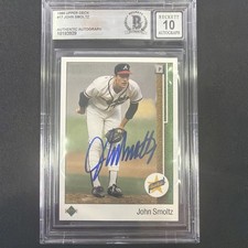 John Smoltz 1989 Upper Deck Rookie Autograph Card #17 BAS 10