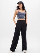 ATHLETA Brooklyn Mid Rise Wide Leg Pant 4 Tall  Black 844490 NEW