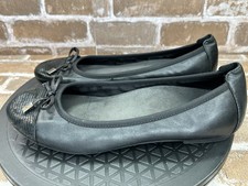 Vionic Minna Black Leather Ballet Flats Shoes 359 Womens Size 7