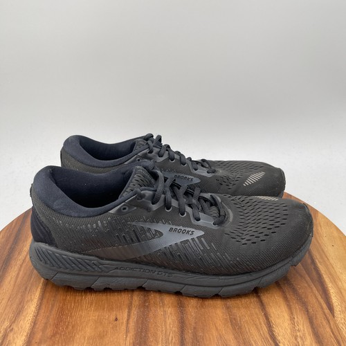 Brooks Addiction GTS 15 Shoes Mens Size 11.5 Triple Black Running Comfort Gym