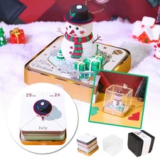 3D Calendar LED Light Paper Carving Art Memo Pad Notepad 2025 Creative Gift R9B9