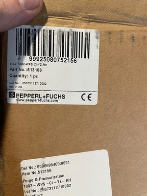 NIB  PEPPERL FUCHS  1002-WPS-CI-YZ-RH Type Y or Z Rapid Exchange Purging System