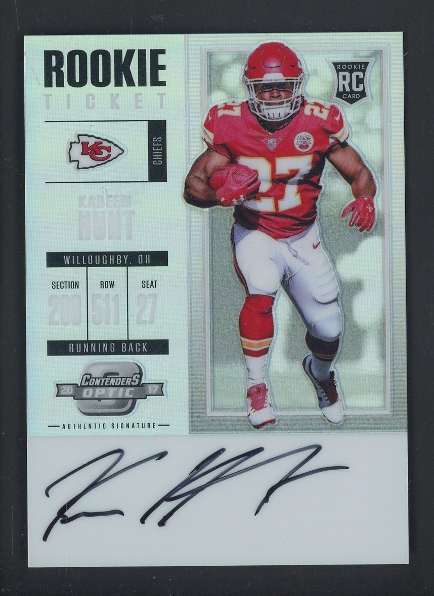 Kareem Hunt Panini Contenders Optic #117 Autograph