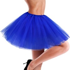 Royal Blue Tutu Women Tulle Skirt One Size, 15.7"length 