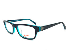 Nike Kids Eyeglasses Frame 5518 470 Polished Black Deep Blue Rectangle 45-15-130