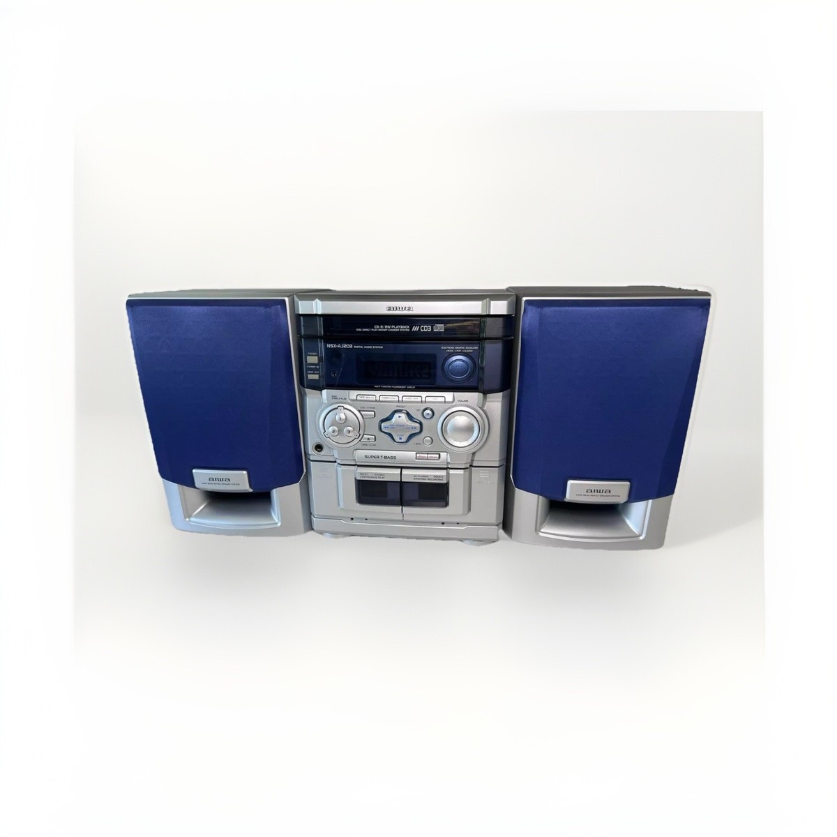 AIWA NSX-AJ203 Audio System 3-CD Changer VTG Boombox W/ Remote