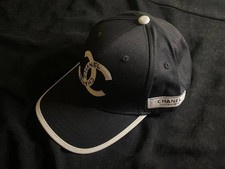 Chanel White Trim Embroidered CC Logo Basebal...