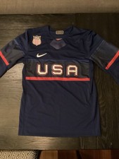Men  s Nike 2022 Olympics Team USA Replica Hockey Navy Jersey Medium NWT P34235