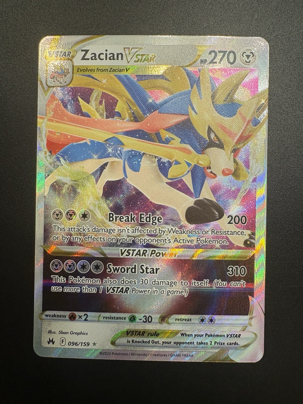 Zacian VSTAR 096/159 Crown Zenith Holo
