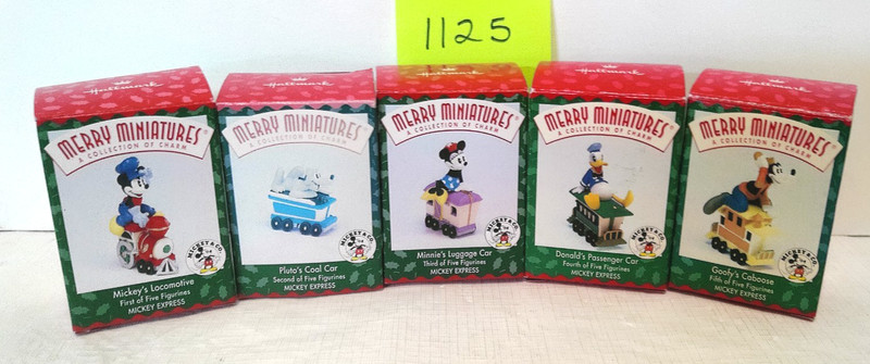 1998 Hallmark Merry Miniatures "Mickey Express" Disney Train Ornaments Full Set!