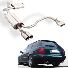 FOX Duplex Komplettanlage ab Kat. Audi A4 B5 Limo Avant re li je 2x76mm