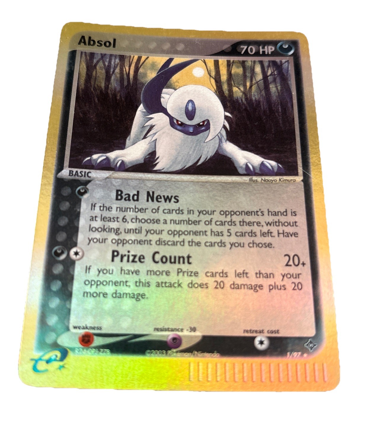 NM Ex DRAGON Holo Absol Pokemon Card Fantastic Colors. Ultra Rare. 1/97 2003