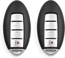 X AUTOHAUX 2pcs 4 Buttons Uncut Insert Key Fob Remote Control Case Black 