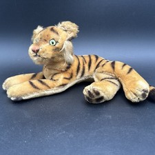 1950's Steiff Mohair Lying BENGAL TIGER CUB. Vintage And Very Nice Piece.