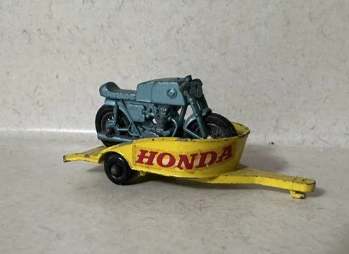 Vintage Matchbox Regular Wheels No 38 Honda Motorcycle & Trailer Lesney
